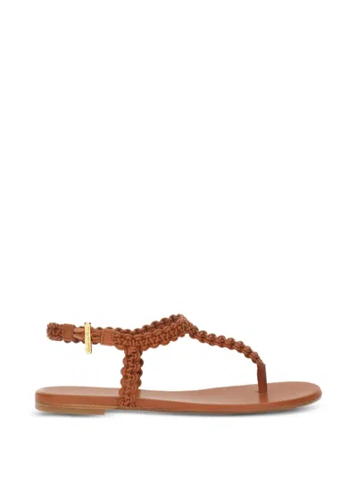 Gianvito Rossi Ubud Braided Sandals In Brown