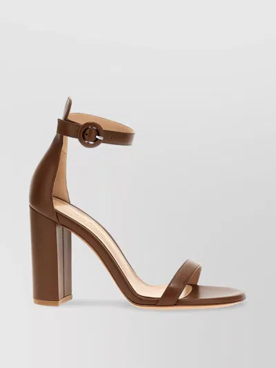 Gianvito Rossi Upper Leather Open Toe Sandals In Brown