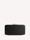 Gianvito Rossi Bella Leather Clutch In Black