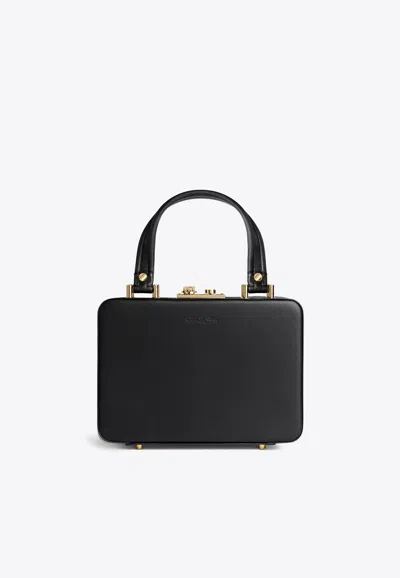 Gianvito Rossi Valì Leather Top Handle Bag In Black