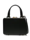 Gianvito Rossi Box Leather Top-handle Bag In Black