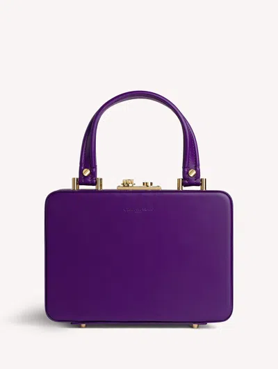 Gianvito Rossi Box Leather Top-handle Bag In Purple