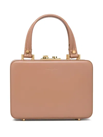 Gianvito Rossi Glove Mini Leather Tote In Peach