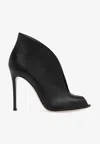 Gianvito Rossi Vamp 105 Calf Leather Peep-toe Ankle Boots In Black