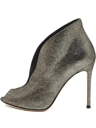 Pre-owned Gianvito Rossi Vamp Peep-toe Sandals In Gray