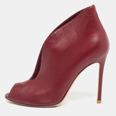 Pre-owned Gianvito Rossi Vamp Size 36 Red Leather Booties