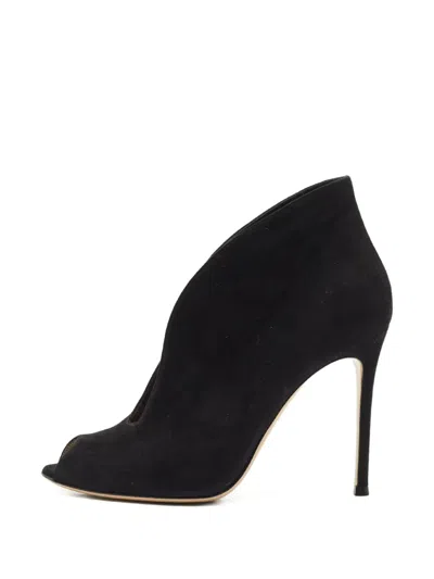 Pre-owned Gianvito Rossi Vamp Suede Boots In Black