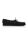 Gianvito Rossi Vandèe Suede Boat Shoes In Blue