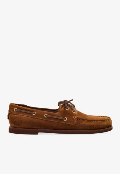 Gianvito Rossi Vandee Suede Leather Loafers In Brown