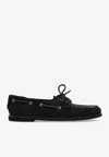 Gianvito Rossi Suede Boat Shoes In Black