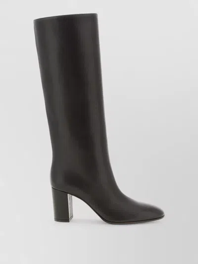 Gianvito Rossi Varenne Knee Length Boots Almond Toe In Black