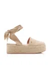Gianvito Rossi Velour Platform Espadrilles In Brown