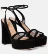Gianvito Rossi Velvet And Mesh Platform Sandals