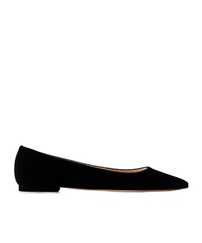 Gianvito Rossi Velvet Ballet Flats In Black