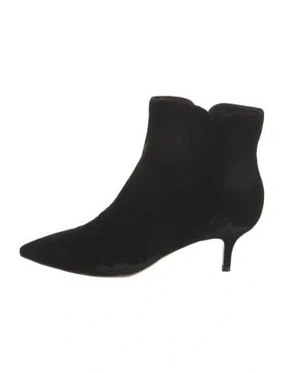 Pre-owned Gianvito Rossi Velvet Boots In Black