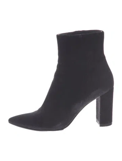 Pre-owned Gianvito Rossi Velvet Boots In Black