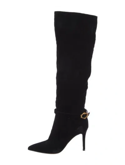 Pre-owned Gianvito Rossi Velvet Boots In Black
