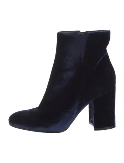 Pre-owned Gianvito Rossi Velvet Boots In Black/blue