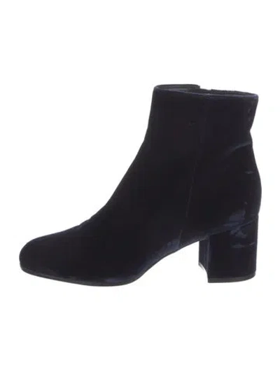 Pre-owned Gianvito Rossi Velvet Boots In Blue