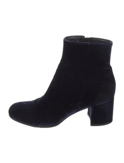 Pre-owned Gianvito Rossi Velvet Boots In Blue