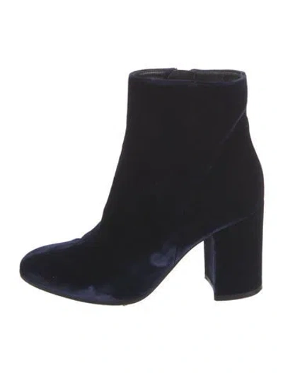 Pre-owned Gianvito Rossi Velvet Boots In Blue