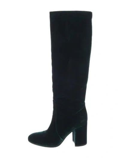 Pre-owned Gianvito Rossi Velvet Boots In Blue