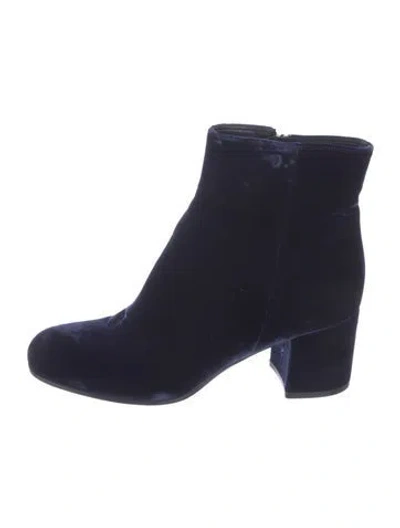 Pre-owned Gianvito Rossi Velvet Boots In Blue