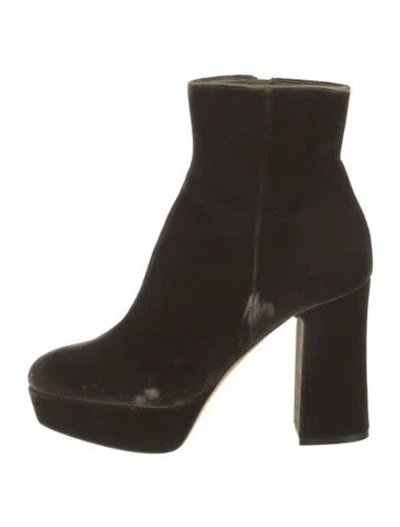Pre-owned Gianvito Rossi Velvet Boots In Brown