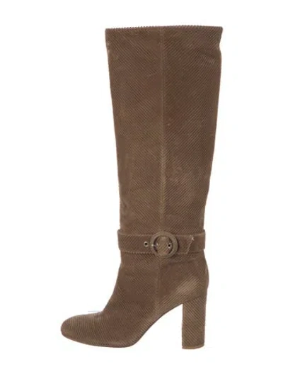Pre-owned Gianvito Rossi Velvet Boots In Brown