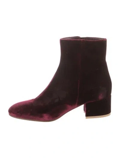 Pre-owned Gianvito Rossi Velvet Boots In Brown/burgundy