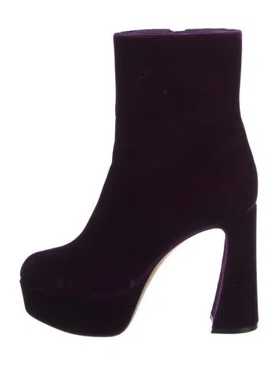 Pre-owned Gianvito Rossi Velvet Boots In Purple