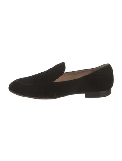 Pre-owned Gianvito Rossi Velvet Loafers In Black