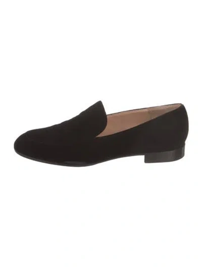 Pre-owned Gianvito Rossi Velvet Loafers In Black