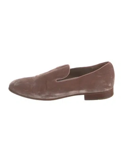Pre-owned Gianvito Rossi Velvet Loafers In Neutral