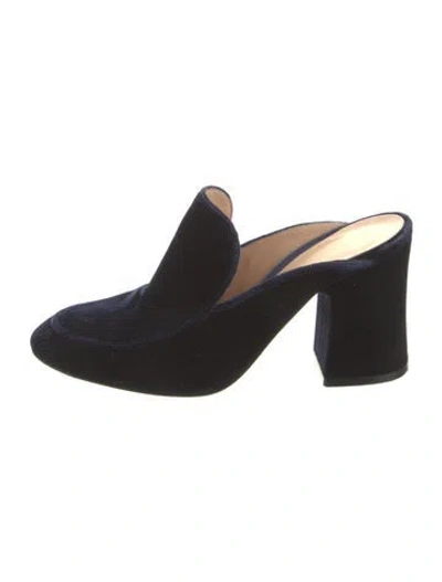 Pre-owned Gianvito Rossi Velvet Mules In Black