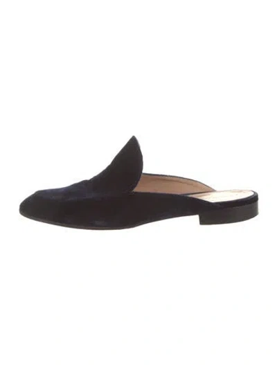 Pre-owned Gianvito Rossi Velvet Mules In Blue