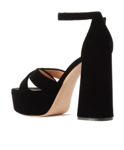Gianvito Rossi Velvet Platform Sandals In Black