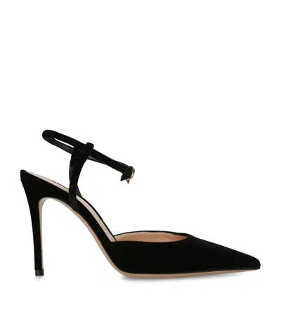 Gianvito Rossi Velvet Slingback Pumps 95 In Black