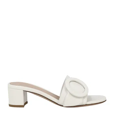 Gianvito Rossi Embellished Leather Sandals In White