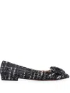 Gianvito Rossi Venezia Boucle Buckle Ballerina Flats In Black