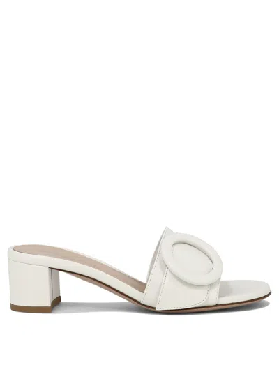Gianvito Rossi Embellished Leather Sandals In White