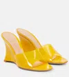 Gianvito Rossi Vernice Pvc Wedge Mules In Yellow+yellow