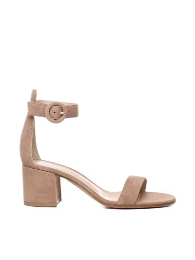 Gianvito Rossi Versilia 60 Camel Suede Leather Sandals In Beige