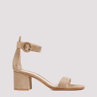 Gianvito Rossi Versilia 60 Camel Suede Leather Sandals In Beige