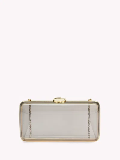 Gianvito Rossi Vetra Clear Pvc Clutch Bag In Fumè Black