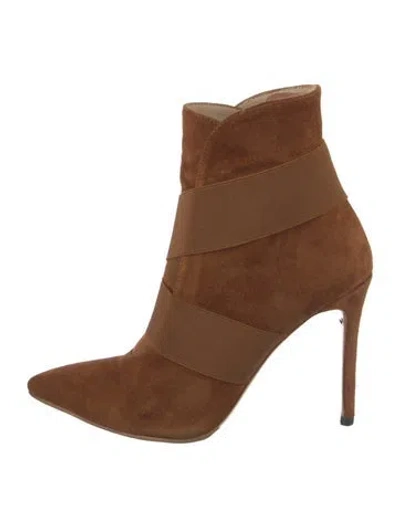 Pre-owned Gianvito Rossi Vintage Suede Sock Boots In Brown