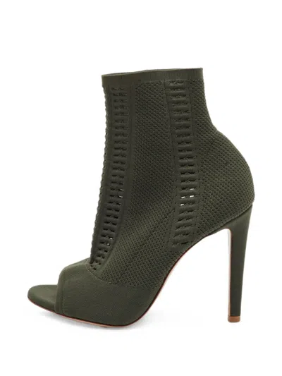 Pre-owned Gianvito Rossi Vires Open-toe Ankle Boots In Green