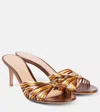 Gianvito Rossi Multi Leather Stiletto Slide Sandals In Chocolate+orange+mekong