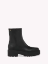 Gianvito Rossi Leather Square-toe Zip Booties In Black