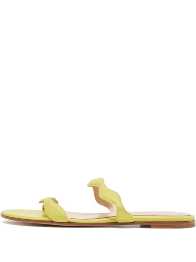 Pre-owned Gianvito Rossi Wave-strap Leather Flat Sandals
